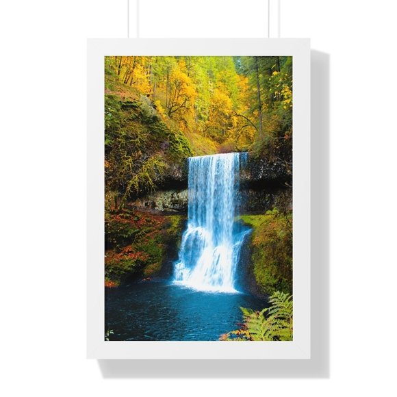 Lower South Falls, Oregon Waterfall Wall Art Design Poster Print Decor for Home - Picture 8 of 9